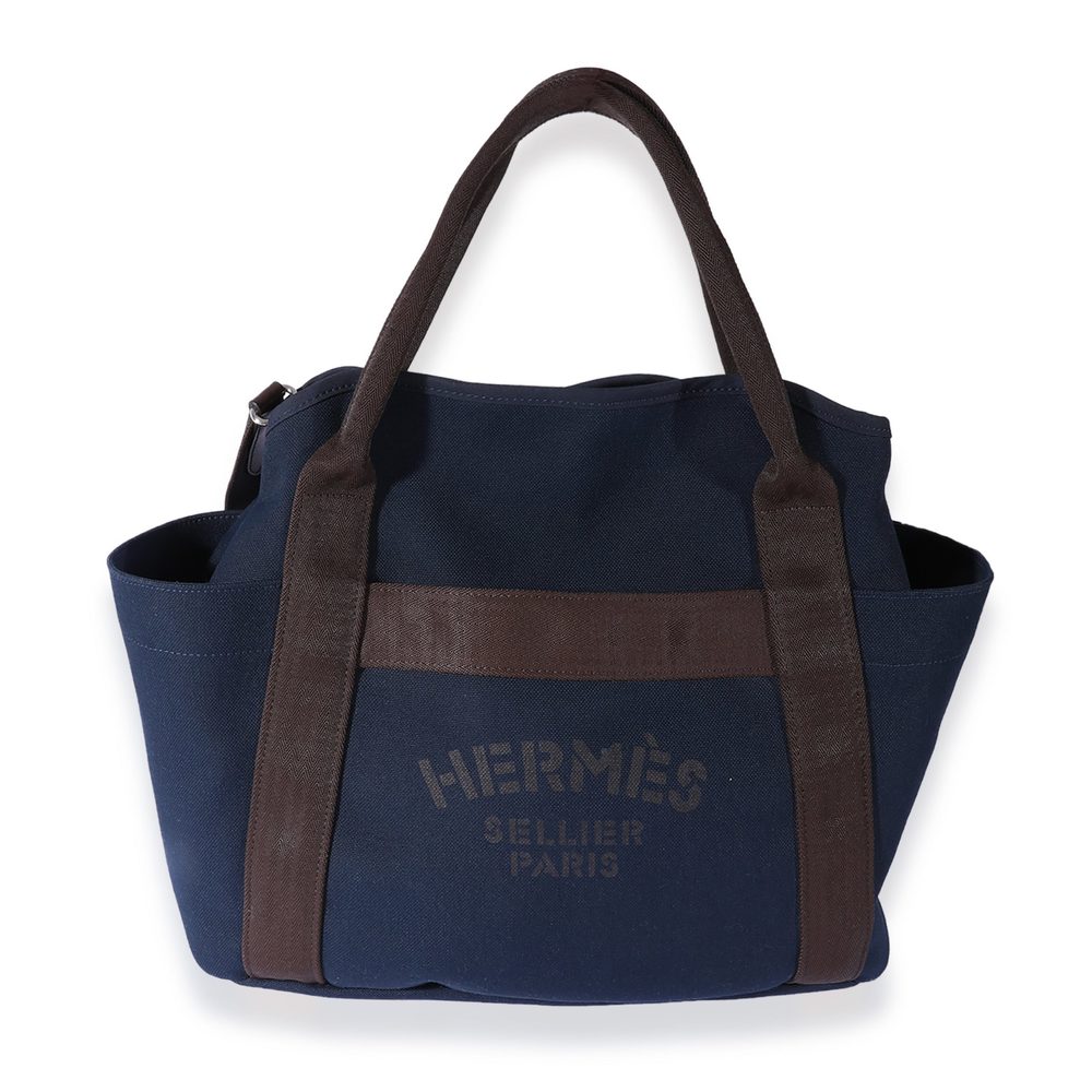 Hermès Navy Canvas The Grooming Bag